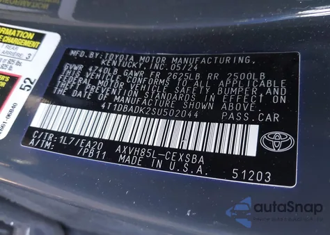 2025 Toyota Camry Se z USA, uszkodzony, nr VIN 4T1DBADK2SU502044